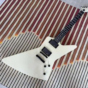 Fast Shipping ST Electric Guitar Yellow Maple fingerboard Solid white Body - Picture 1 of 13