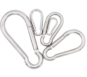 Edelstahl Karabinerhaken A4 Karabiner Haken Rostfrei 5x50 6x60 8x80 Schnapphaken - Bild 1 von 7