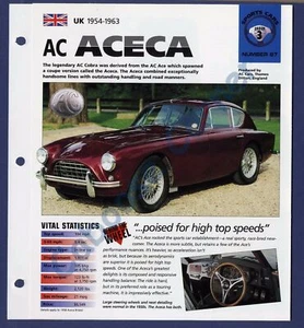 AC Aceca IMP Hot Cars Brochure Specs 1954-1963 Group 3, No 87 - Imagen 1 de 3