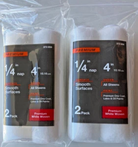 Premium Roller Brush Cover 4"  Smooth Surface 2 Pack (4 roller) 373 856 - Picture 1 of 2