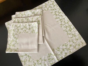 (4) Vintage Bill Blass Linen Napkin Square 17” x 17” Taupe Graige Lilac - Picture 1 of 6