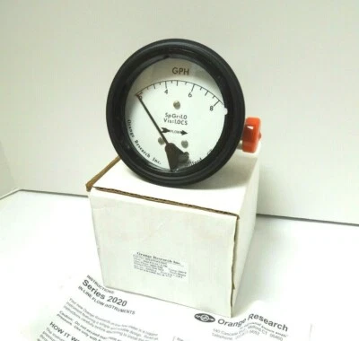 Orange Research Flow Meter 2021FG 0-8 GPH 3000 PSI Max 1/4" FNPT <633NW - Image 1 of 2