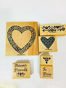 New Stampin' Up! Hearts And Posies 6 2002 Valentine Heart stamps Card Making (N7 - Picture 1 of 8