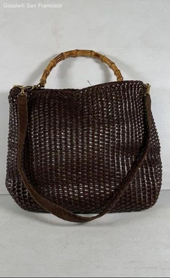 Entrupy Authenticated COA Gucci Italy Brown Leather Adjustable Strap Tote Bag - Image 1 of 4