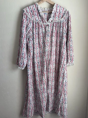 Vestido de noche Lanz of Salzburg mediano de franela de algodón Cottage-Core acogedor cálido Foto 1 de 4