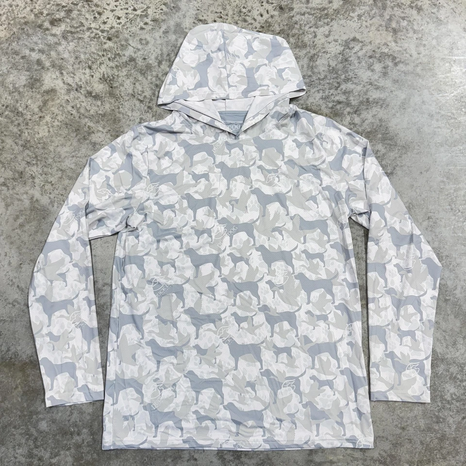 Sudadera con Capucha Duck Dog Para Hombre Grande Gris Blanco Camuflada Camisa para el Sol Resistente a los UV Manga Larga Foto 1 de 4