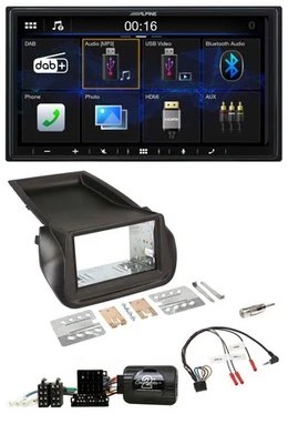 Alpine Bluetooth 2DIN Lenkrad DAB USB Autoradio für Citroen Nemo Fiat Fiorino Pe - Bild 1 von 4