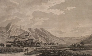 Ansicht Schloss Sargans Schweiz Louis Masquelier nach Nicolas Pérignon 1780-1788 - Picture 1 of 5