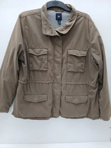 Gap Ladies Lightweight Jacket Green Snap Pockets Zip & Snap Closure XL P2P 25". - Picture 1 of 18