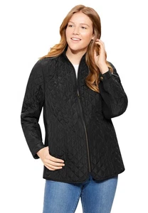 Woman Within Plus Size Zip-Front Quilted Jacket - Picture 1 of 9