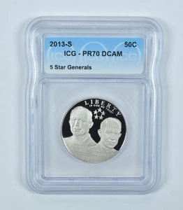 2013-S 5 Star Generals Commemorative Half Dollar PR70 DCAM ICG *9700 - Picture 1 of 5