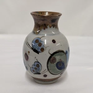 Jarrón vintage - cerámica Ken Edwards - mariposa y flores Tonala - firmado - Imagen 1 de 6