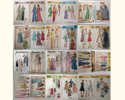 Lot of 30 1960s 1970s Vintage Womens Sewing Dress Patterns McCalls Simplicity - Image 1 of 4