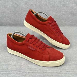 Superga Red Suede Sneakers Size 43 EU 10 US Low Top Casual Shoes Lace Up - Picture 1 of 16