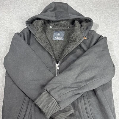 Sudadera con Capucha Buffalo David Bitton Para Hombre XL Sherpa Forrada Cremallera Completa Negra Cálida Peso Pesado Foto 1 de 4