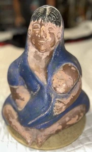 Vtg Tarrer Amerindio Chile Folk Art Pottery Red Clay Primitive Mother & Child - Picture 1 of 12