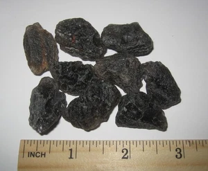 9 SMALL RARE NATURAL 0.9"- 1.1" AGNI MANI (AGNI MANITITE) TEKTITES INDONESIA 52g - Picture 1 of 3