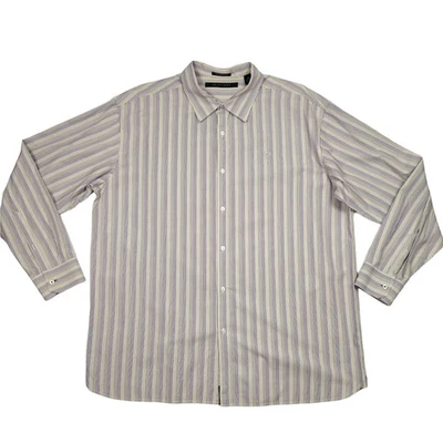 Sean John Men's Big & Tall Striped Button-Down Cotton Shirt 3XB - Image 1 of 4