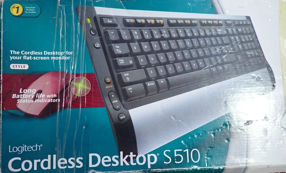 Logitech Cordless Desktop S510 wireless keyboard Without usb receiver - Image 1 of 4