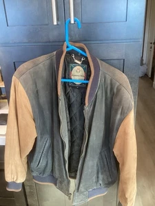 Vintage Suede Members Only Bomber Jacket Pre-Owned. Two Toned. Men’s Medium - Picture 1 of 12