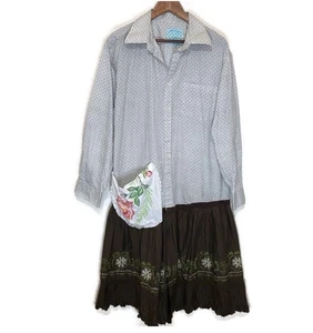 Boho Festival Drop-Waist Mix gemustert Etuikleid langarm XL - Bild 1 von 6