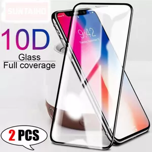2-Pack Full Coverage Curved Screen Tempered Glass For iPhone 16 15 13 14 Pro 12 - Picture 1 of 21