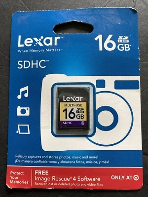 Lexar 16GB SD / SDHC Multi Use Memory Card NEW - Image 1 of 3