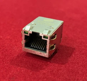TWO RJ45, Ethernet Network PCB Sockets, 100Base-T, LEDs & PoE MagJack MJFR0980 - Picture 1 of 9