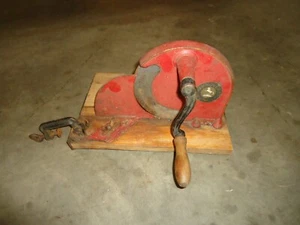 VINTAGE Antique Germany HANNOVER Slicing Machine Cast Iron ENGLAND Meat Slicer - Picture 1 of 7