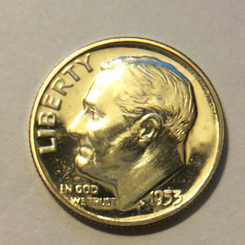 1953 PROOF ROOSEVELT DIME  B-193 Cover