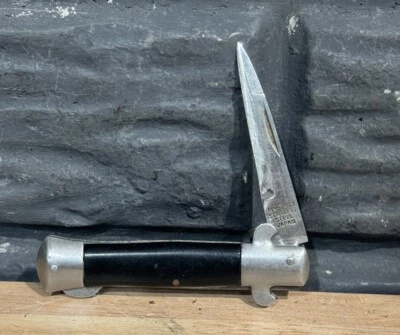 Stiletto Style Pocket Knife Made In Japan MM-7-73 Black - Lock Back - Image 1 of 4