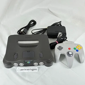 Nintendo 64 N64 Console Black + Controller - Japan Region Tested & Working - Afbeelding 1 van 51