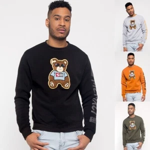 G-Style USA Men's Chenille Bear Patch Fleece Crewneck Sweatshirt 19321-1622 - Picture 1 of 25