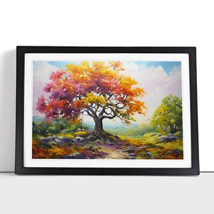 Oak Tree Action Framed Canvas Wall Art Print Poster Picture, Home Decor - Picture 1 of 9