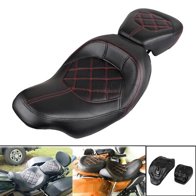 Asiento de pasajero de conductor negro para Harley Tri Glide Ultra Classic FLHTCUTG Foto 1 de 4