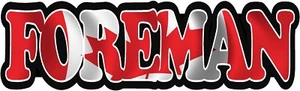 Foreman Decal Canada Canadian Flag Supervisor Hard Hat Gloss Sticker Decal - Picture 1 of 1