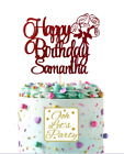 Topper na tort Happy Birthday Róże, wybierz imię i kolor, urodziny