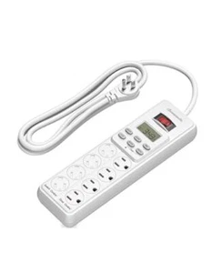 8 Outlet Power Strip with Timer (4 Timed/4 Always On), Indoor Digital Timer - Picture 1 of 8