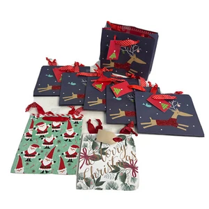 8-PACK Small Christmas Bags (Sticker residue/Marks) Variety Around: 6.5x7.5x3 - Picture 1 of 18