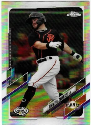JIMMY GLOWENKE 2021 TOPPS PRO DEBUT CHROME SILVER REFRACTOR /99 SP CARD # PDC-40 - Image 1 of 2