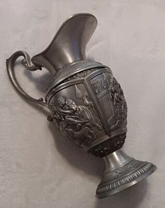 Antique Rare Pewter Jug/Pitcher WMF Zinn Germany Beautiful Art Piece - Picture 1 of 14