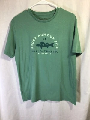 Under Armour Heat Gear (Fish) Green Medium Cotton Blend T Shirt - Image 1 of 4