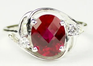 CREATED RUBY Sterling Silver Ring -Handmade • SR021 - Picture 1 of 5
