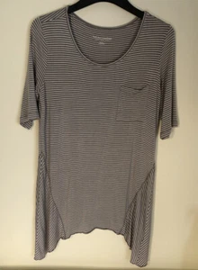 Top tunica donna M manica corta moka e bianco SOFT ENVIRONMENT CE - Foto 1 di 8