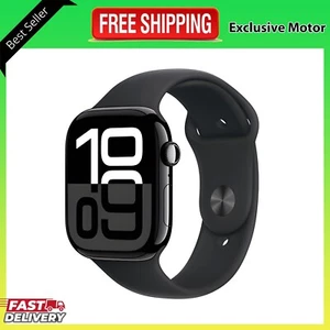 Apple Watch Series 10 (GPS) 46mm w Sport Band M/L Jet Black MWWQ3LW/A 2024 Model - Picture 1 of 3