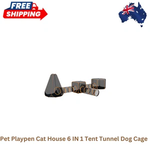 i.Pet Pet Playpen Cat House 6 IN 1 Tent Tunnel Dog Cage Puppy Rabbit Play Portab - Picture 1 of 7