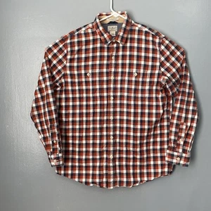 L.L. Camisa Bean Para Hombre Grande Naranja Franela Gruesa a Cuadros Ligeramente Ajustada Camping - Imagen 1 de 10