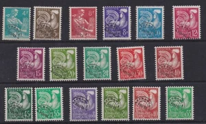 FRANCE SERIE COMPLETE DE 17 TIMBRES PREOBLITERES NEUF* N° 106 à 122 Cote: 105€ - Imagen 1 de 2