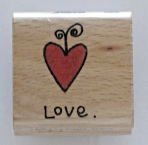 Love Heart Rubber Stamp by Stampcraft 1 1/2" x 1 1/2" - Picture 1 of 2