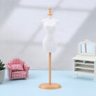 1:6/1:12 Dollhouse Miniature Pearl Beads Mesh Skirt Mannequin Coat Hanger Model